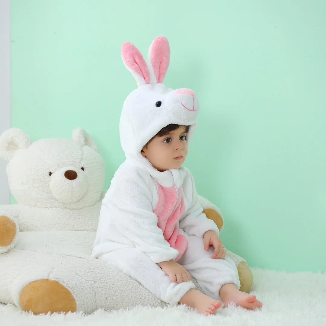 Newborn Baby Romper Infant Long Sleeve Clothes Kigurumi Cute Rabbit Animal Cartoon Jumpsuit Girls Boys Pajamas Costume Halloween