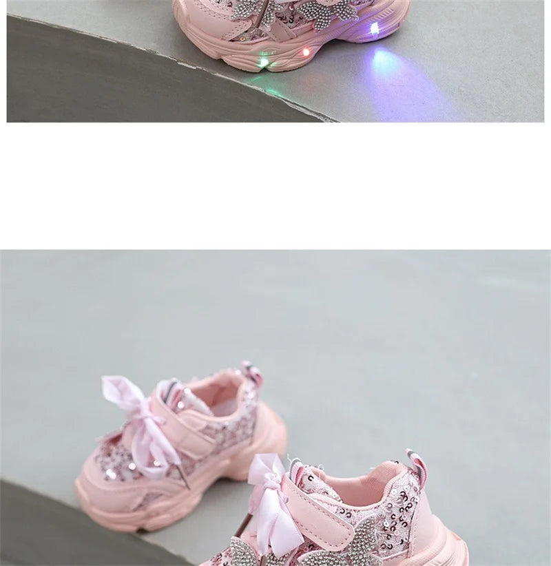 2026 New Girls Soft Sole Non-Slip Shoes Cute Princess Casual Sneakers Lightweight Sport Shoes for Toddler Little Girls Spring