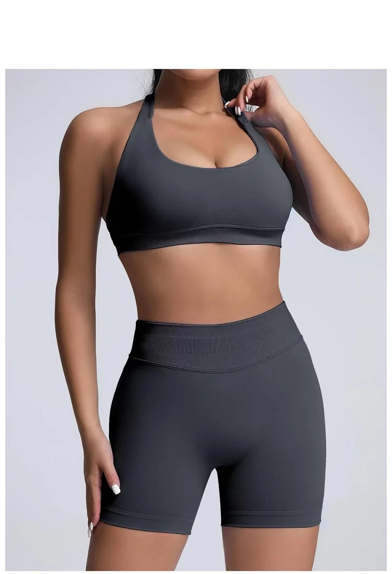 HISTELLO Sports Shorts 4.5‘’ High Waist Women Yoga Workout Shorts Seamless Leggings Stretch Fitness Sweatpants Gym Short