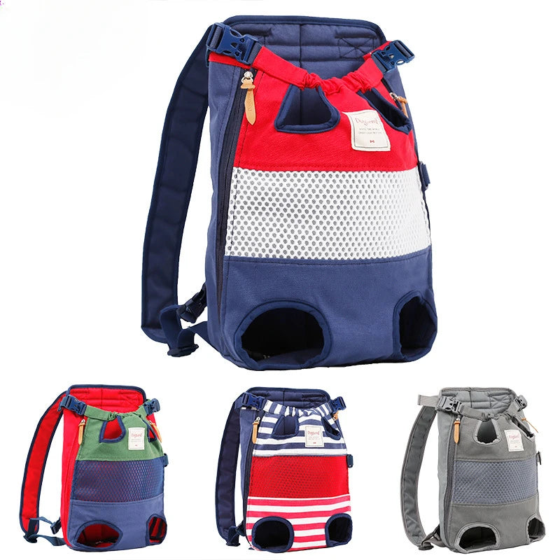 Internet Celebrity Pet Backpack Breathable Canvas Cat Bag Portable Travel  Bag  French Bucket Dog Backpack  Pet Supplies Outdoor