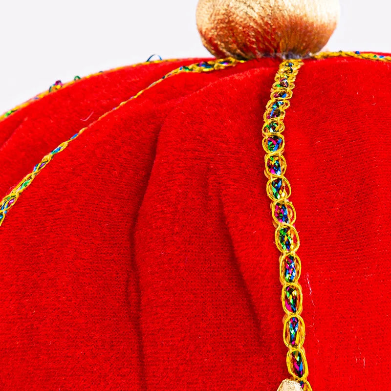 Halloween Costume Props Prince King Christmas Show Crown Hat Pharaoh Hat Mardi Gras Party Velvet Hat Party Decoration