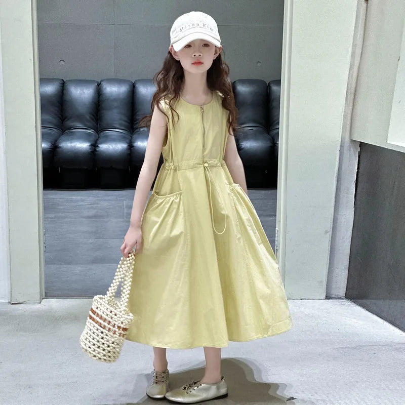 Sleeveless Girl Costume Girls Dresses 10 To 14 Years Old Dress Young Sets for Children Elegant 11 12 Princess Women's Party 6 8