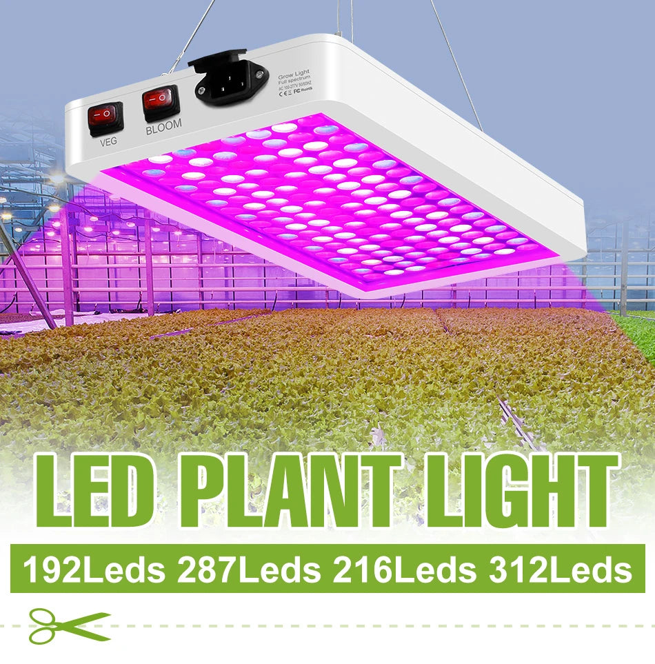 600W LED Grow Lights Full Spectrum Plant Cultivation Lamp 220V Indoor Greenhouse Tent Hydroponics Succulent Vegs Fill Lighting