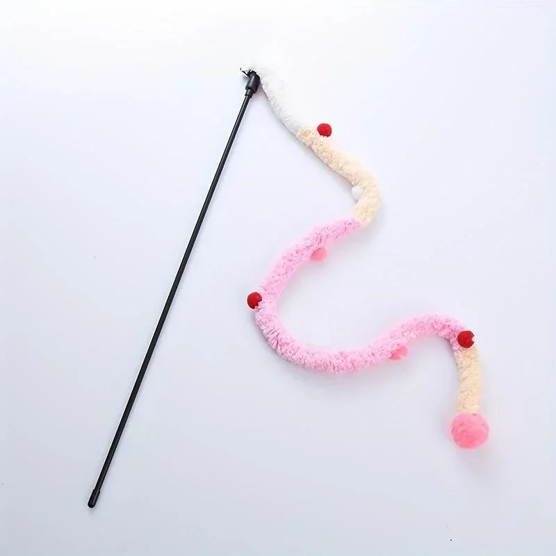 Pet Cat Interactive Teaser Toy Soft Plush Strip Wands Toys for Kitten Cats Play Pet Supplies for Fun And Exercise