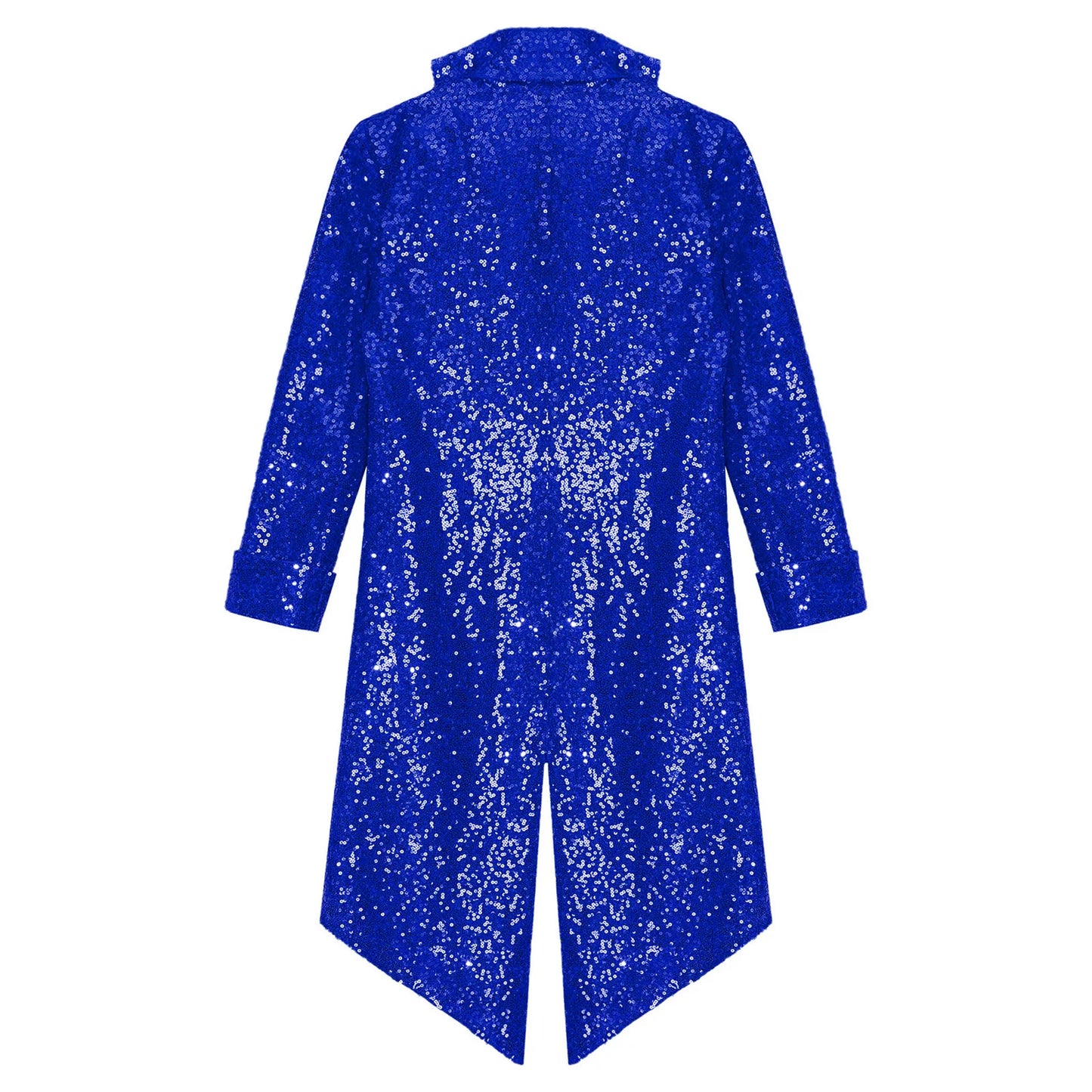 Kids Boys Halloween Medieval Renaissance Costume Sparkly Sequins Victorian Tailcoat Jacket Frock Coat Long Sleeve Gothic Tuxedo