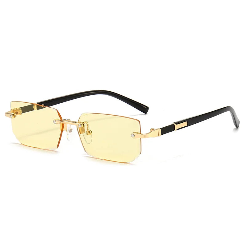 1PCS/2PCS/3PCS Rimless Sunglasses Rectangle Fashion Popular Women Men Shades Small Sun Glasses For Female Male Traveling Oculos