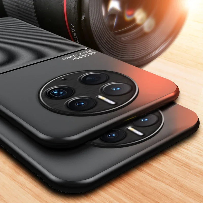 For Huawei Mate 50 Pro Case Car Magnetic Leather Cover Soft Frame Funda On For Mate 50 Pro Mate50 Pro Phone Cases Capa