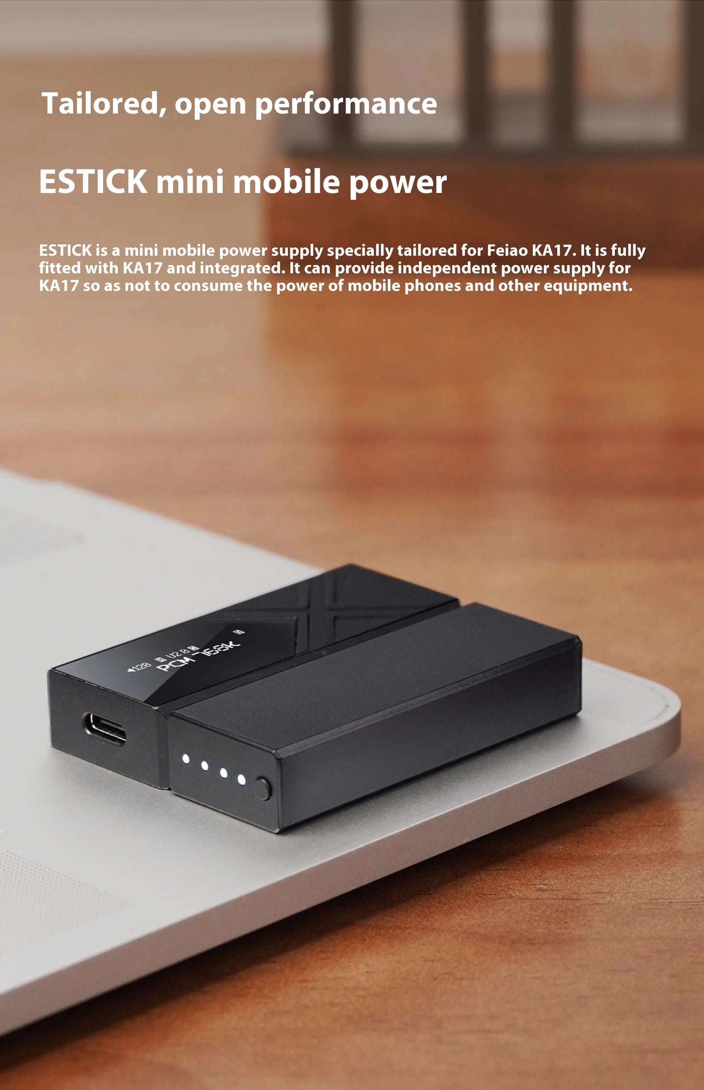 FiiO ESTICK KA17 Mini Mobile Power Bank Independent Power Supply Portable Power Bank 1100mAh Type-C Charging Customized Charger