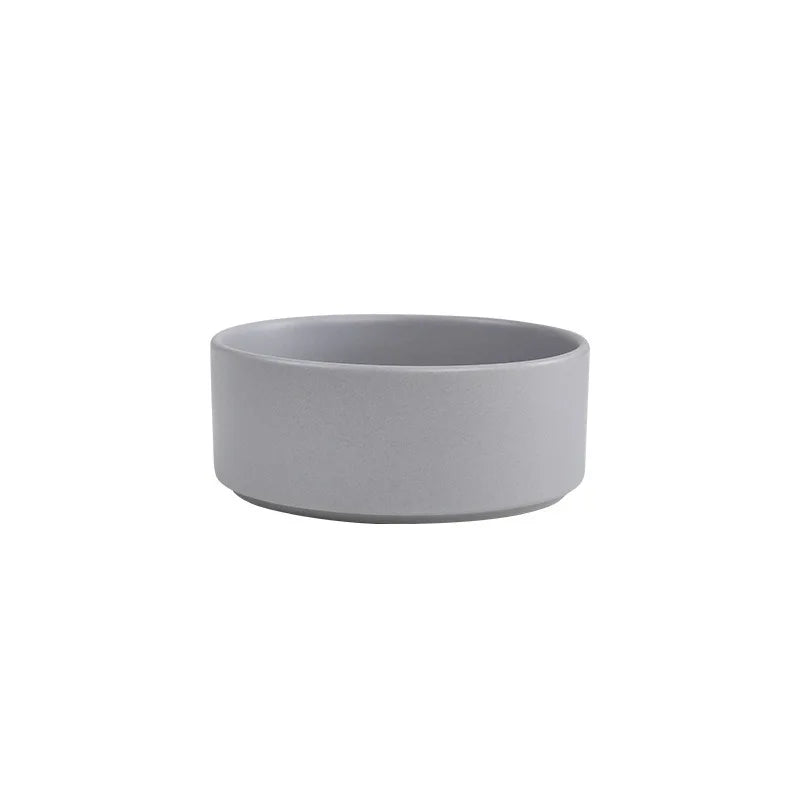 Cat bowl cerami double bowl water bowl integrated wooden rack protects cervical spine high-legged dog bowl dog bowl