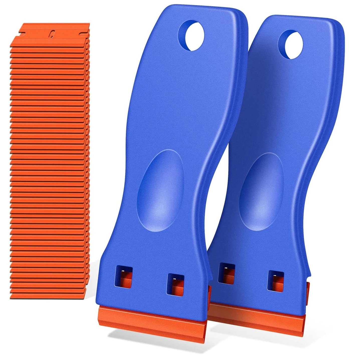 Razor, 1PC Plastic Scraper Tool with 10PCS Plastic Blades for Removing Glue, Sticker, Decals, Tint from Car Window and Glass