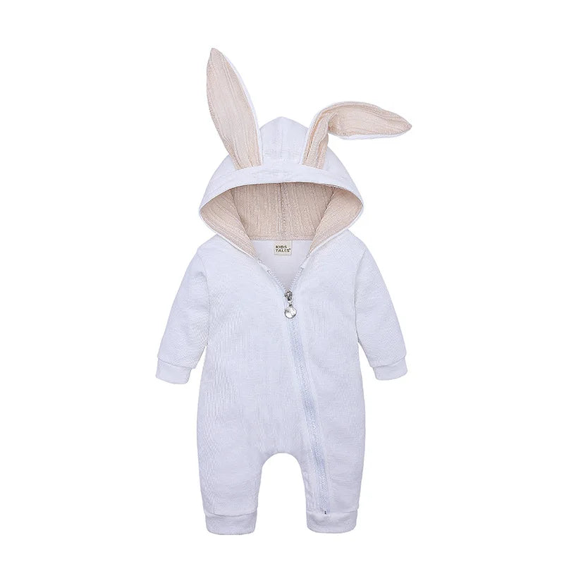 Adorable Jumpsuit Infant Bunny Romper for Baby Girl Boy Newborn Cotton One-Piece Bodysuit with Long Sleeves Casual Cute Playsuit