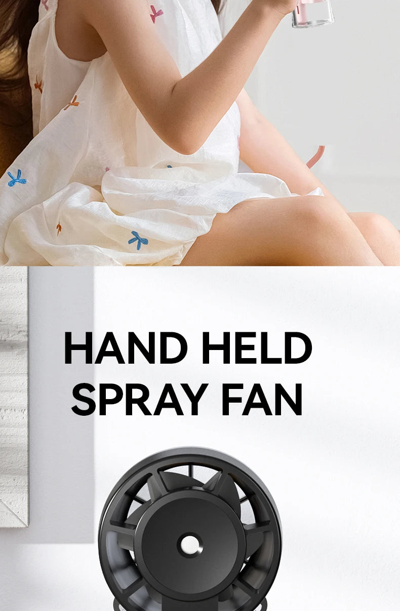 HOMEFISH Handheld Misting Fan Portable Mister Fan  Rechargeable Spray Water Mist Fans Mini Cooling Mister Fans with 4 Speed Wind