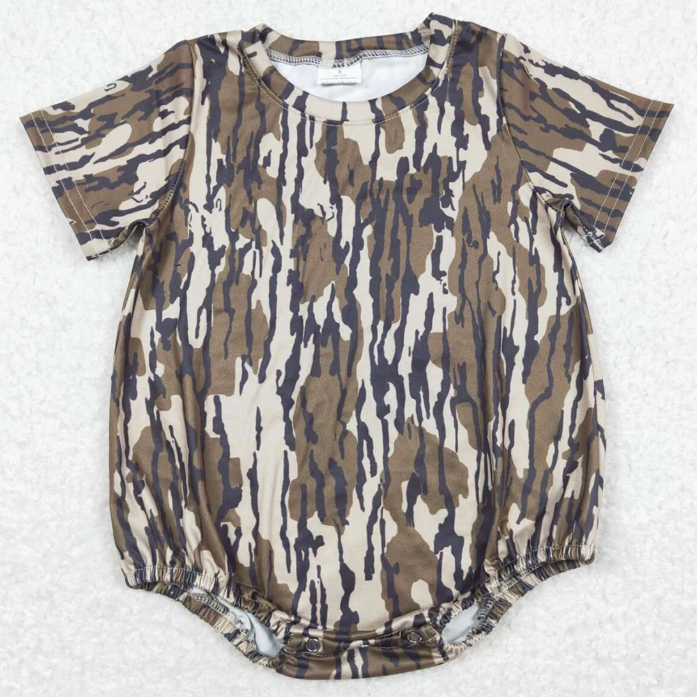 Boutique Infant Baby Boys Rompers Camo Branches Short Sleeve Bubble Rompers Fashion Toddler Boys Rompers One-Piece Jumpsuits New