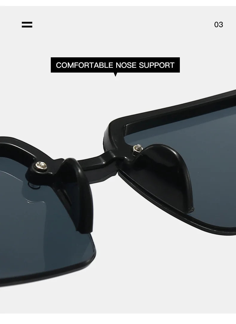 Rimless Sunglasses Rectangle Fashion Popular Men Shades Small Square Sun Glasses For Female Male Summer Traveling Oculos