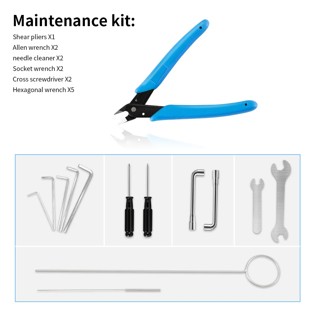 Creality 12PCS 3D Printer Tool Kit 3D Print Removal Steel Pliers Cross Screwdriver Socket Wrench DIY Tools Kit
