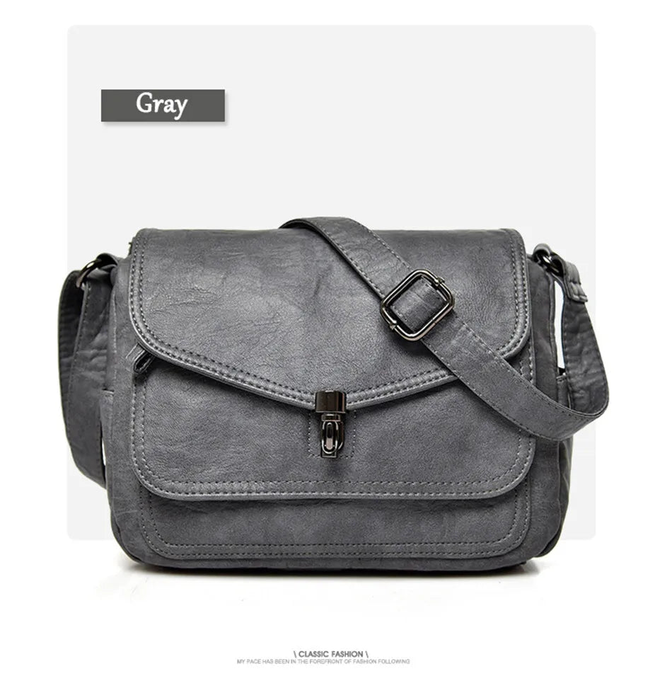 Vintage Soft Leather Women's Crossbody Bag Luxury Designer Handbag Small 2024 Sac a Femme Femmels' Shoulder Bags