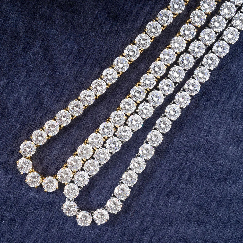 8mm 316L Iced Stainless Steel Tennis Chain Necklaces For Men Women Bling Zircon 316L Iced Out Tennis Chain Hip Hop Jewelry