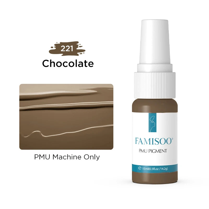 FAMISOO 15ml Permanent Makeup Pigment Microblading Paint Ink Body Art Eyebrows Eyeliner Tattoo Inks Makeup Supplies 0.5OZ