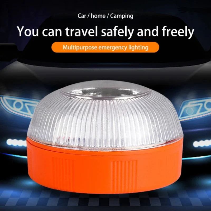 1/2pc Magnetic Flashing Yellow Emergency Lamp Safety Alert Light need AAA Battery Power for Outdoor Camping Road Safety Light