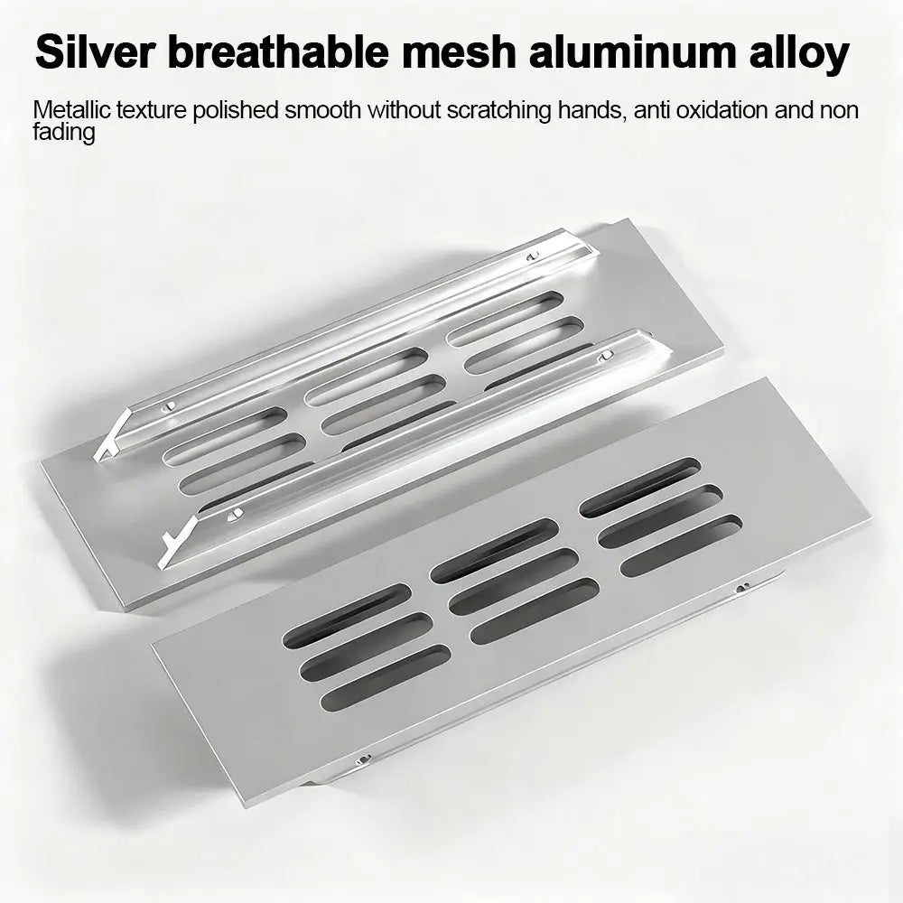 Aluminum Alloy Cabinet Breather Hole Cover Rectangle Breathable Mesh Wardrobe Air Vent Decor 30mm Wide Ventilator Grille Cover