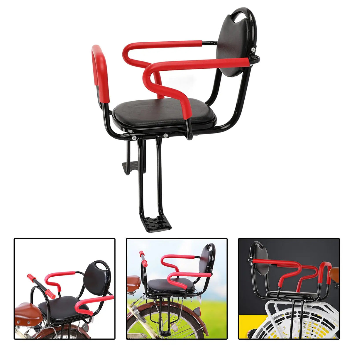 Child Bike Seat Rear Baby Carrier Footrest Iron Mount Safe Portable Kid Bicycle Seat Mat Detachable for Electric Bike Part