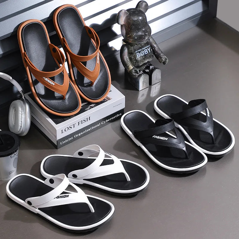 Flip-flops men's fashion trend summer foreign trade cross-border external wear breathable and wear-resistant toes two sandals