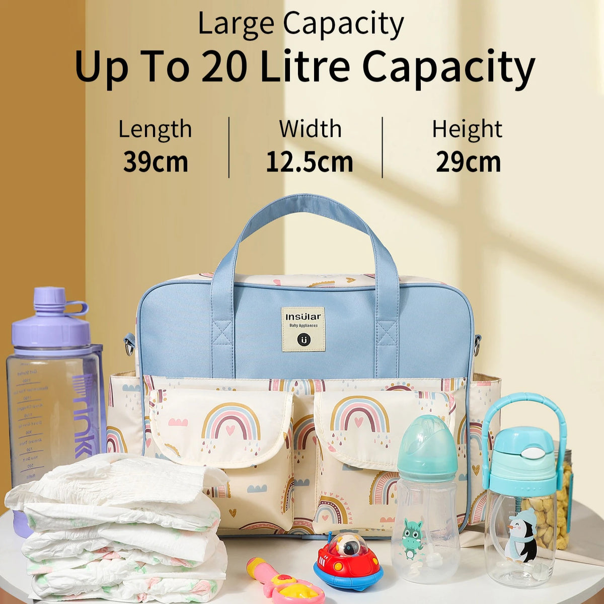 Fashion Mommy Bag Oxford Fabric Go out Cartoon Waterproof Travel Tote Multifunctional Women Handbag Shoulder Bag Large Capacity