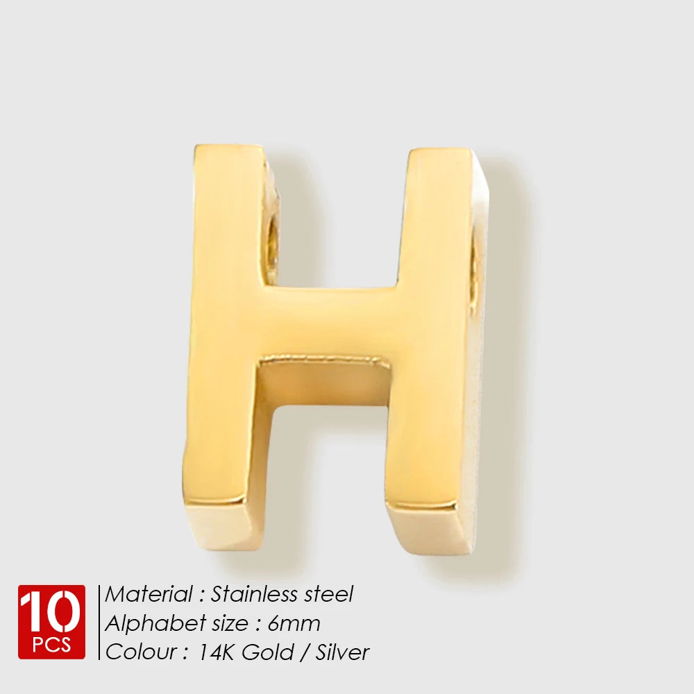 EManco 10PCS Minimalist Style Stainless Steel 26-Letter Pendant for Custom Name Jewelry Commute Social Casual Fashion Accessory