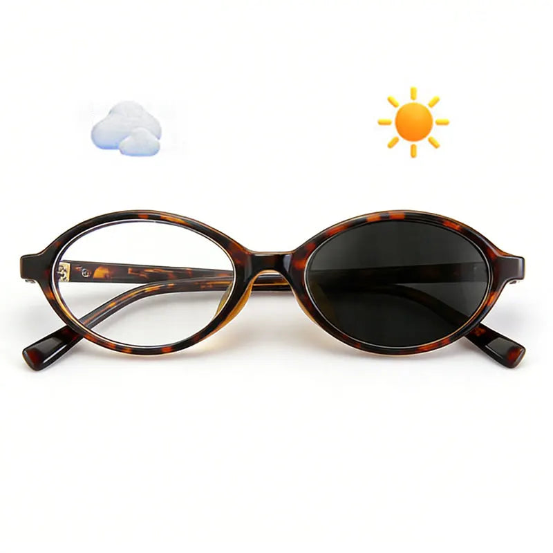 Smart Lenses Photochromic Myopia Glasses Women Oval Sunglasses Color Changing Near Sight Eyewear Optical Lenses With Recipe