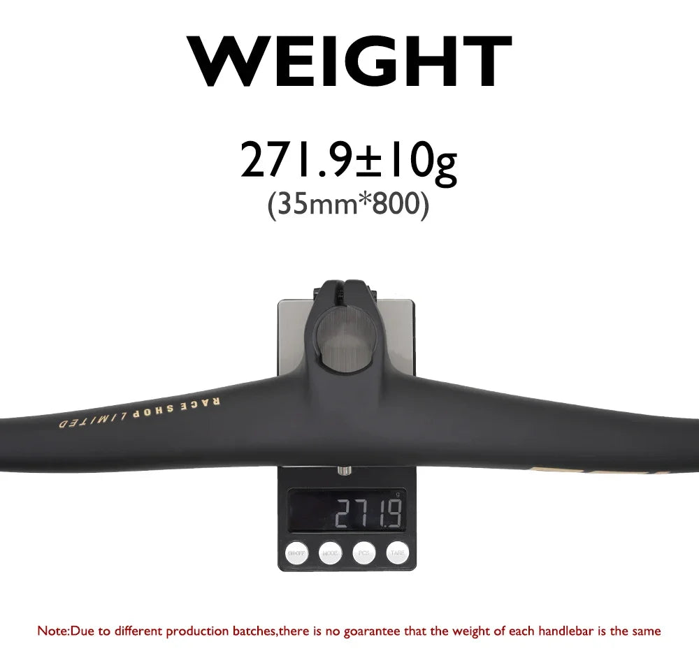 MTB Carbon Handlebar For RSL,Stem Rise 0°, Stem Length 35/45/55, Clamping 28.6mm Rise 27.5mm Width 760mm Mountain Bike Part