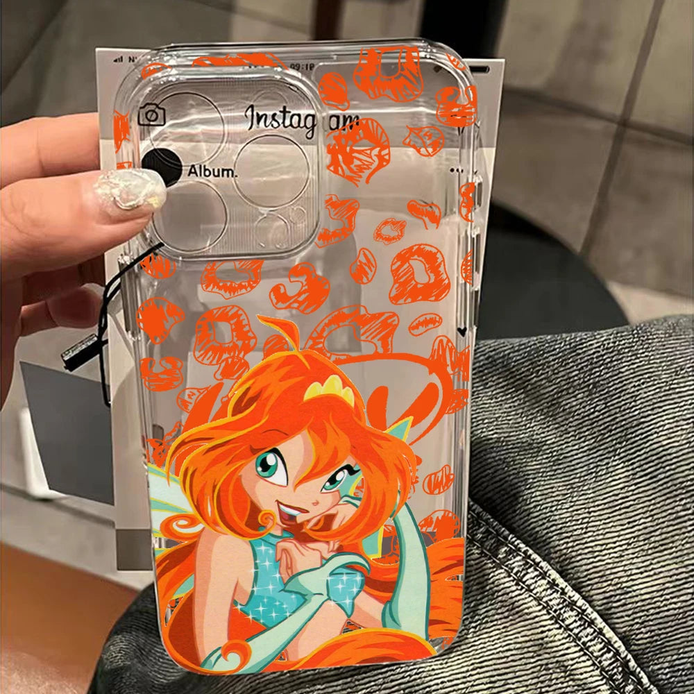 Lovely w-winxs c-clubs Phone Case For iPhone 17 16 16e 15 14 13 12 11 Mini Pro Max XR XSMax 7 8 Air Plus Transparent Back Cover