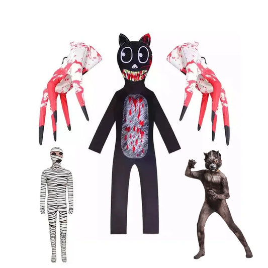 Halloween Costumes for Kids Siren Head Cosplay Bodysuit Boys Girls Anime Black Cat Character Fancy Dress Carnival Party Clothing