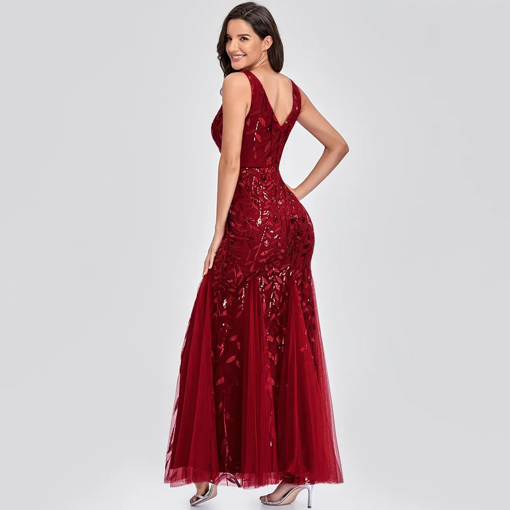 Sexy vintage Maxi Sequin cocktail Dress bridesmaid Prom Dresses for Women Casual Party Long sleeve club Bodycon Dress vestidos