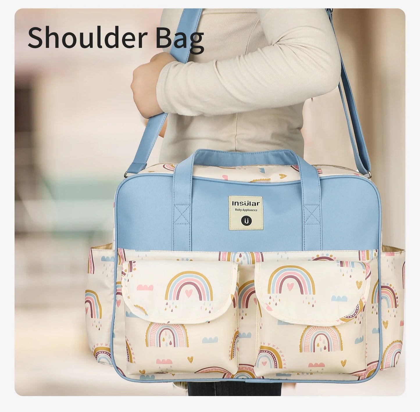 OutdoorsCartoon Waterproof Tote Fashion Mommy Bags Oxford Fabric Travel Women Handbag Shoulder Bag Large Capacity Diaper Bag
