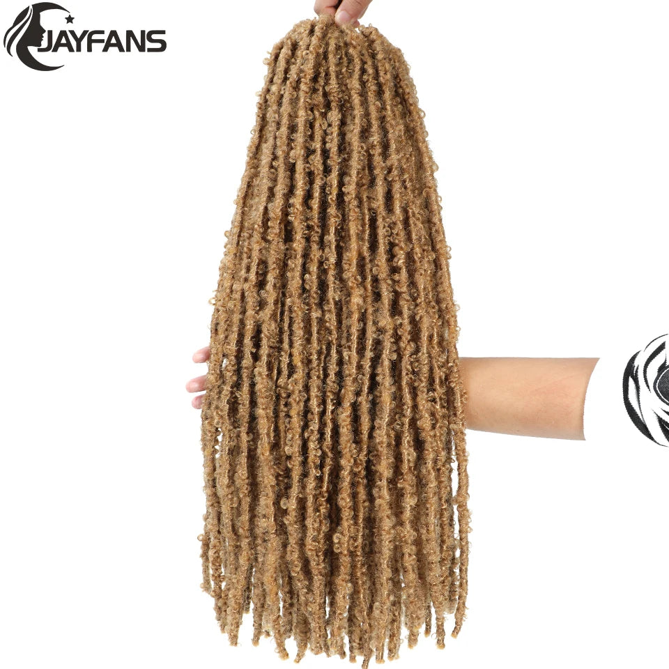 18 24 Inch Butterfly Locs Crochet Hair Extensions Synthetic Distressed Butterfly Soft Locs Crochet Braids Hair for Black Women