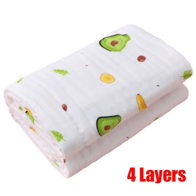 Baby Washcloth 4-Layer Gauze Infant Bath Towel Newborn Bathrobe Cotton Blanket for Boy Girl Children's Blanket Swaddle Wrap