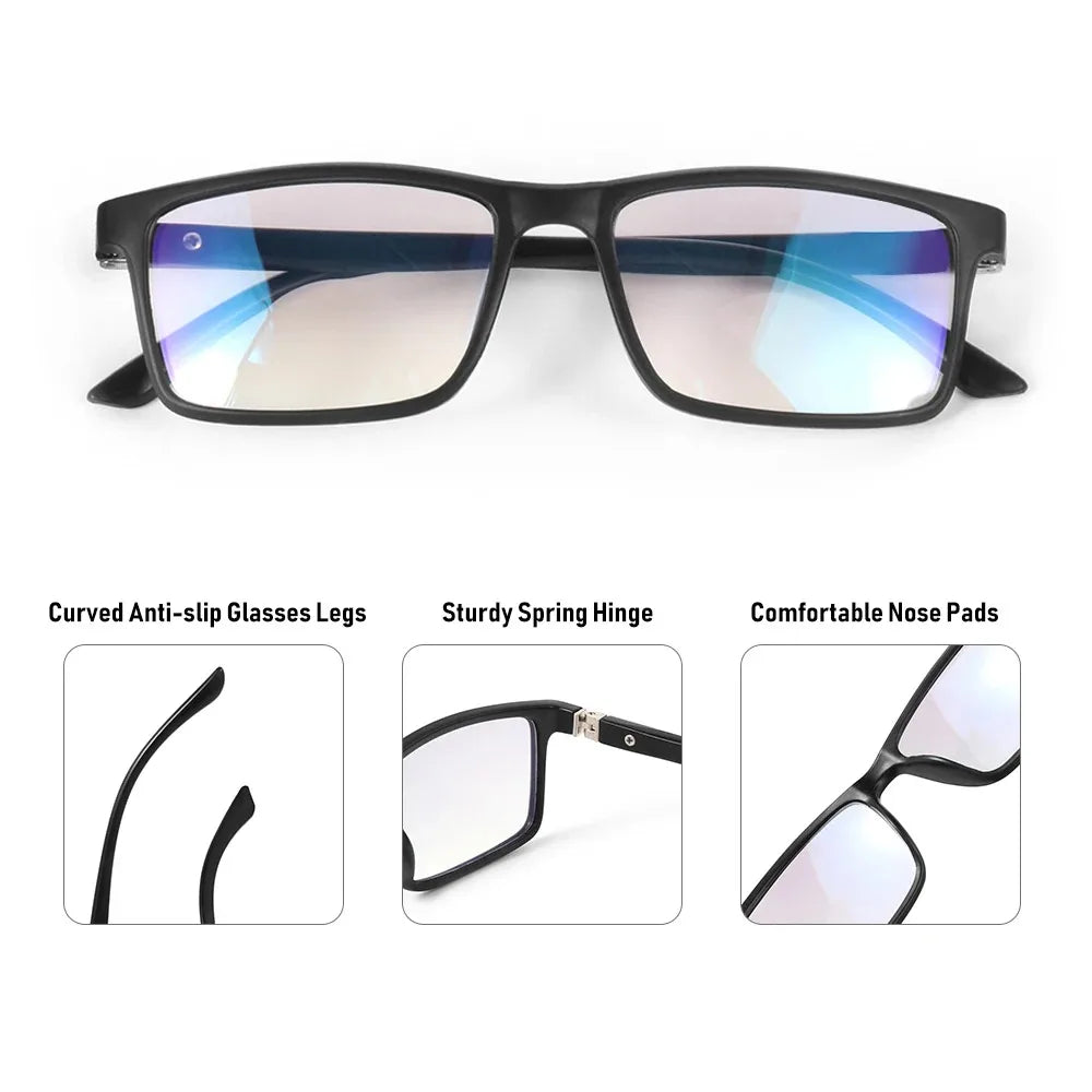 2PCS Suit Bifocal Lenses Progressive Multi-focus Reading Glasses for Men 2023 Anti-blue Light Near Far Reading Glasses Metal Gaf