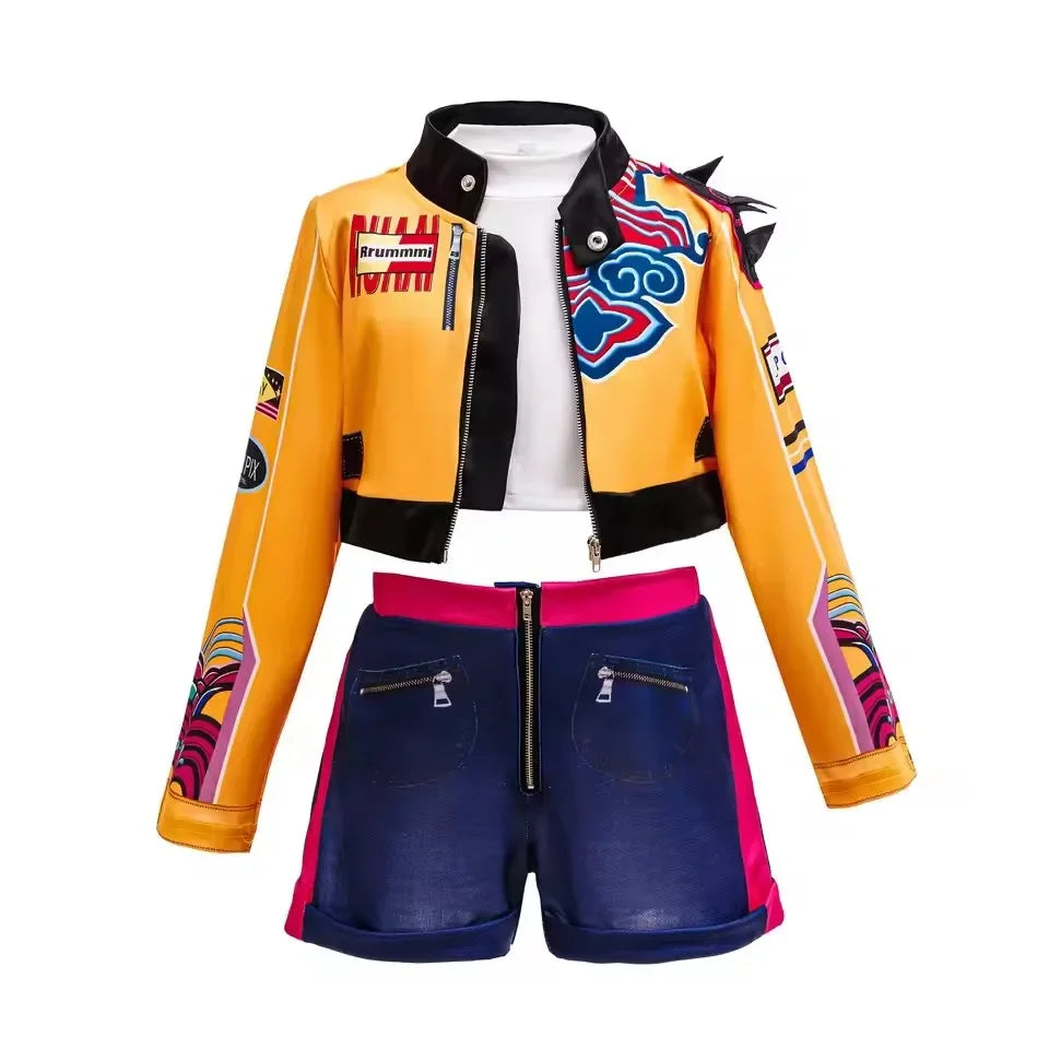 Girls Costume Cosplay Idol Group Kids Stage Outfit Halloween Costumes with Accessories
