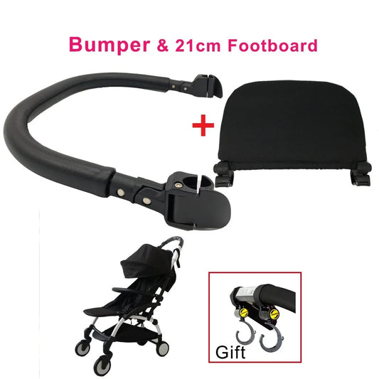 MomTan® Baby Stroller Accessories Armrest PU Leather Bumper Bar Handrail Extend Footboard Compatible with Babyzen YOYO 2 YOYO 3