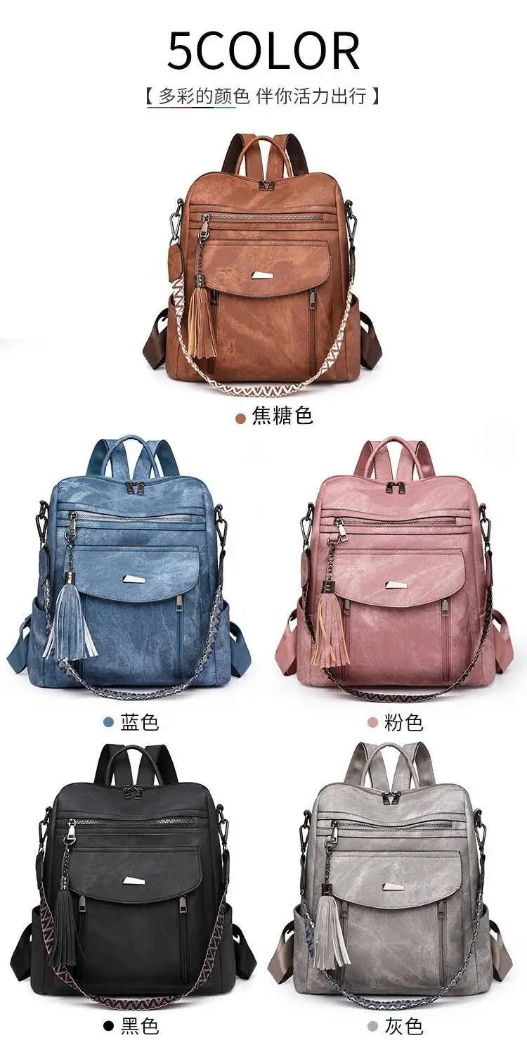 Hot Sale Luxury Women's Backpack Multifunctional Layers Double Shoulder Bags Luxury Good Quality  Spring Trend PU Women's Bag