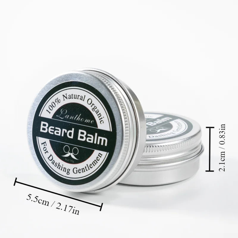 3PCS Natural Beard Balm Wax Beard Growth Balm for Men Moisturizing Smoothing Beard Styling Professional Care Cream Skin Care