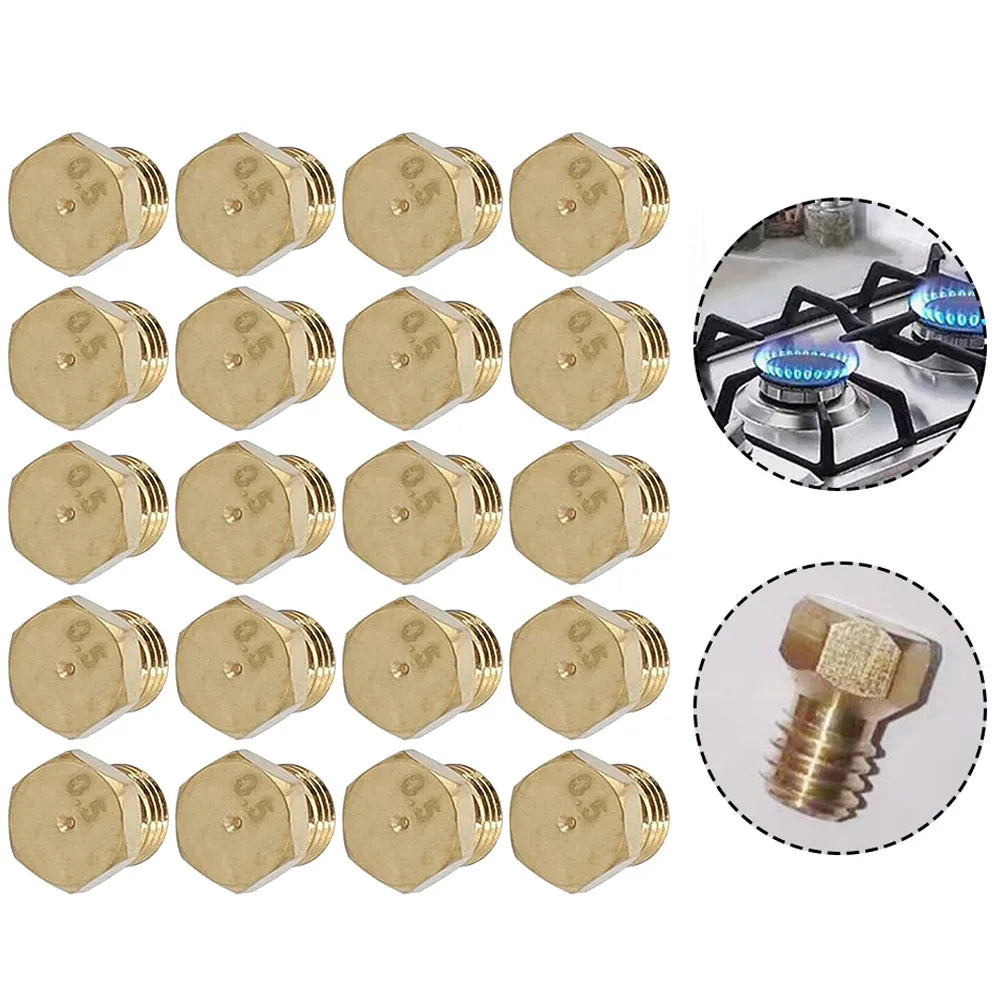 20pcs/set Burner Nozzle 0.5mm Propane Burner Orifice Kit Propane Gas Conversion Kit For LPG Burner Nozzle Outdoor Cooking