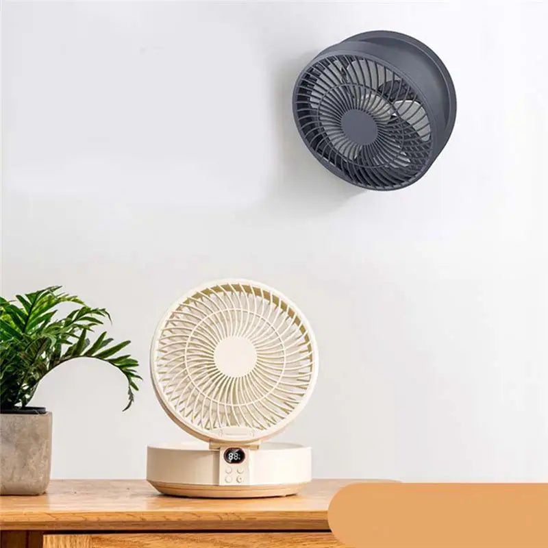 A74X-Remote Control Wireless Wall Mounted Circulation Air Cooling Fan With LED Light Folding Electric Ventilator Table Fan