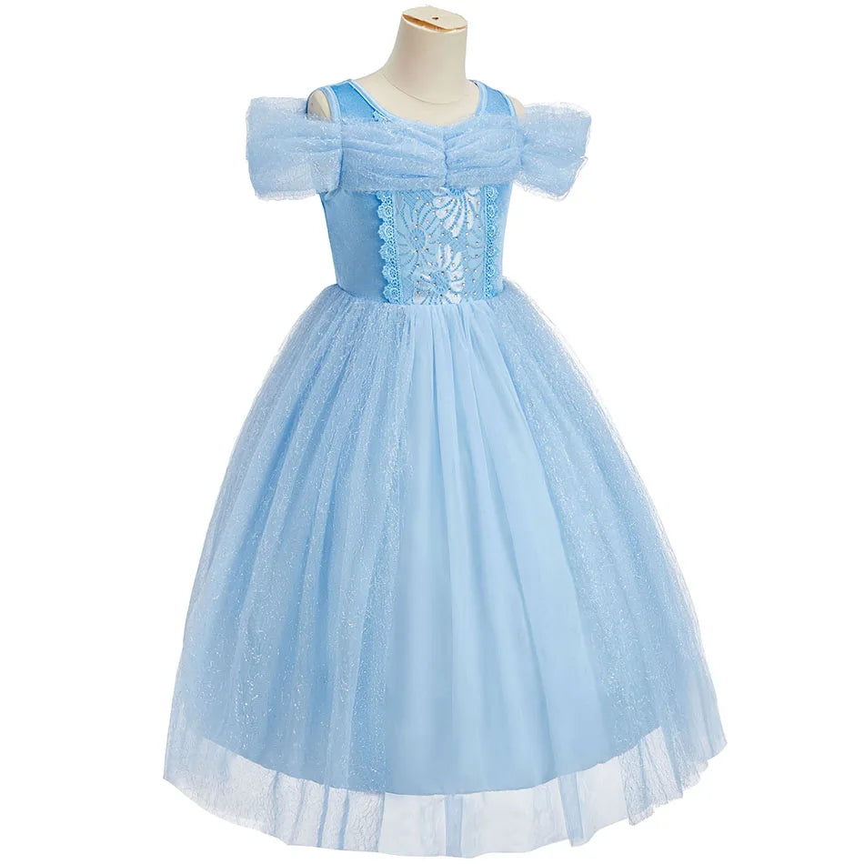 Child Halloween Cinderella Princess Cosplay Costume 2026 Summer Kids Birthday Party Dresses Baby Girls Carnival Dress Up Clothes