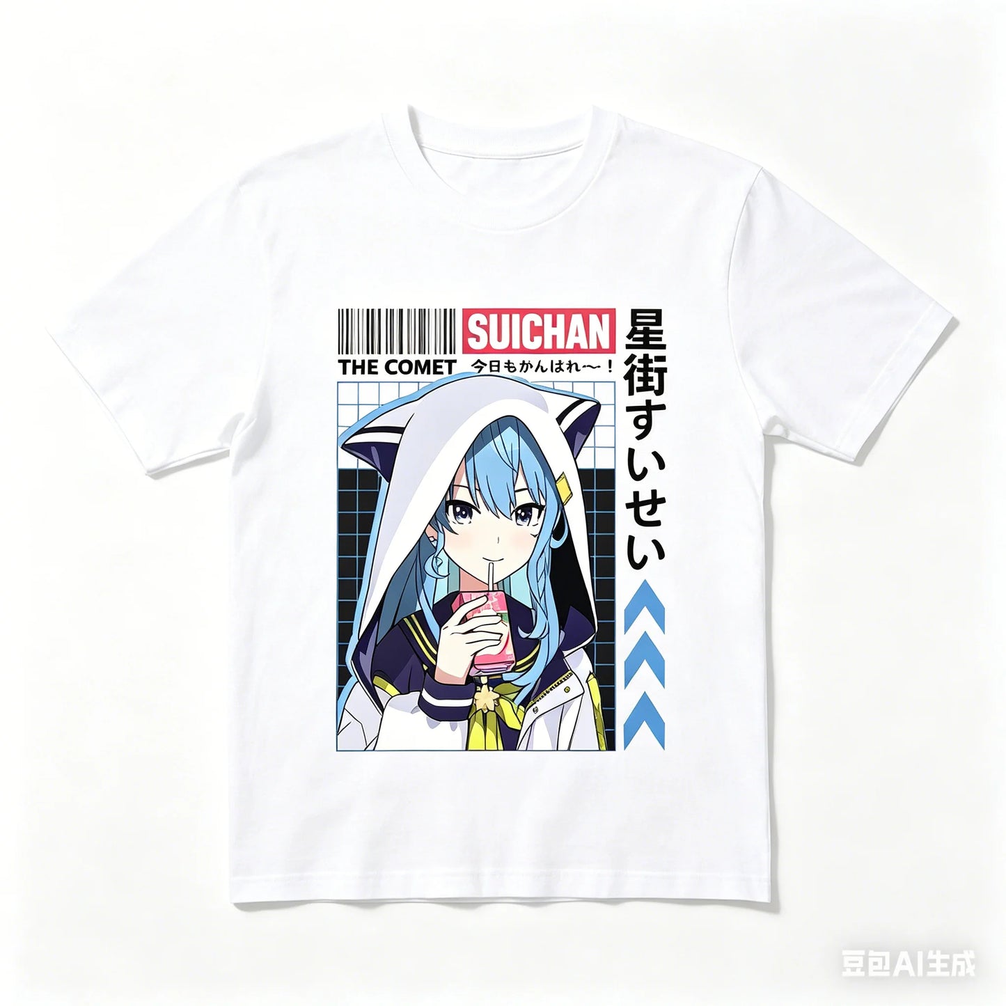 Hoshimachi Suisei T-shirt personality Clothes New Model Anime T-shirt Yearround clothing Streetwear Plus Size Unisex hot product