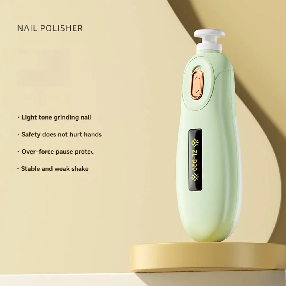 Electric Baby Nail Trimmer Safety 6 Grinding Heads Baby Nail Grinder Silent Child's Newborn Nail Clippers Manicure Tool Set