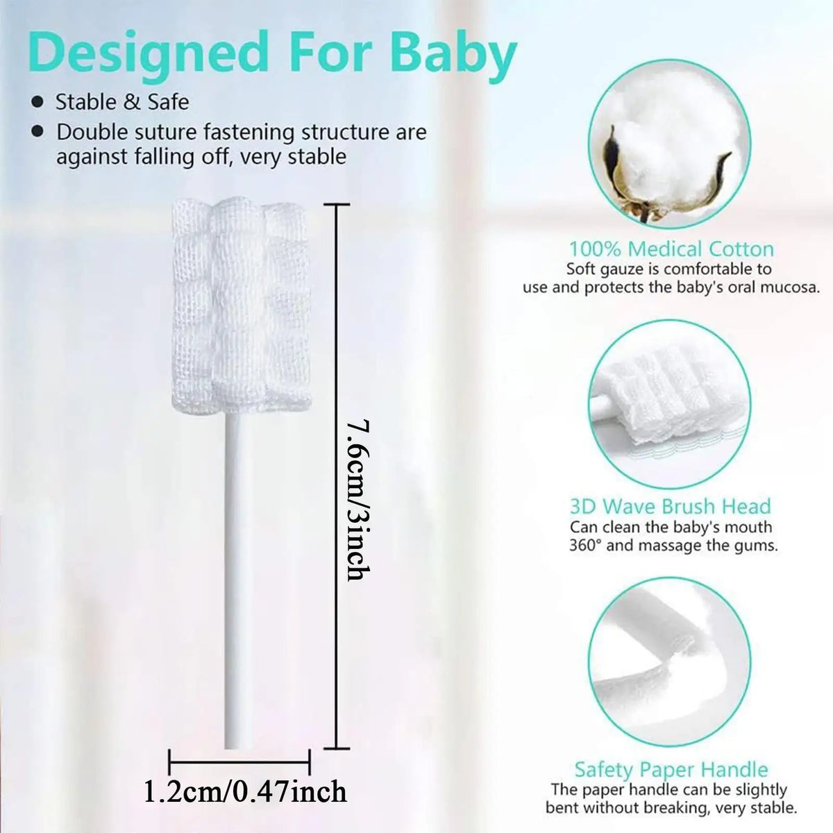 Infant Mouth Cleaner Mouth Teeth Toothbrush Gum Hygienic Care Stick Mouth Care Cleaning Stick for Little Children Grooming
