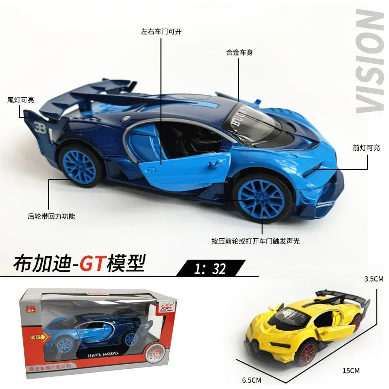 1：32 Bugatti Vision Gt Metal Alloy Car Model Diecast & Toy Vehicles Car Model High Simulation Miniature Scale Childrens Toy Gift