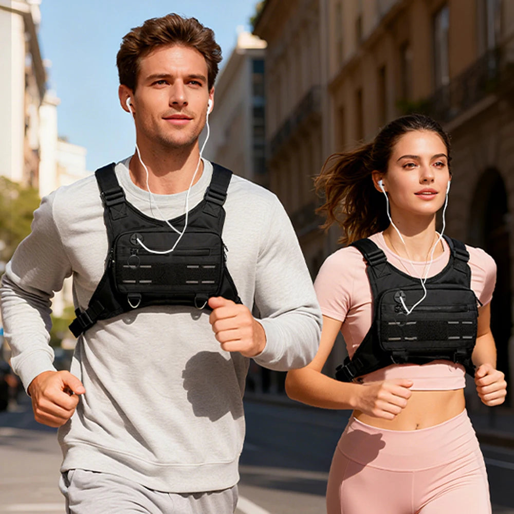 Outdoor Running Cycling Chest Bag Water-Resistant Lightweight With Phone Pouch For Fitness Commute Multi-Scene Men Women