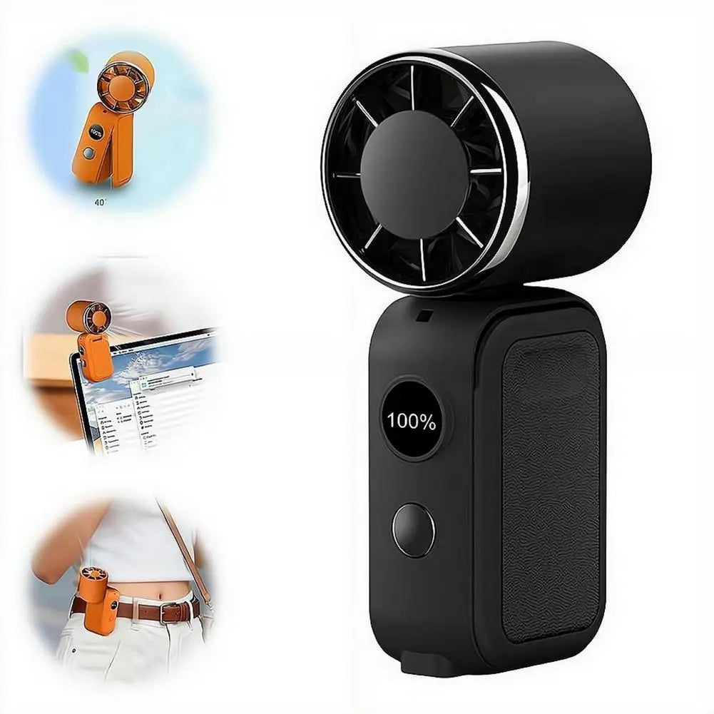 Portable Handheld Mini Fan Foldable Cooling Fans 5 Speed USB Rechargeable Fan with Phone Stand And Digital Display Screen